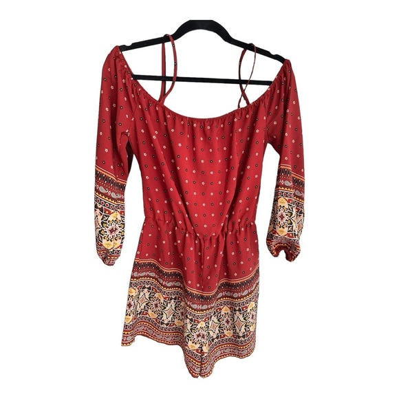 Charlotte Russe Off The Shoulder Romper Sz Xs - Picture 4 of 6